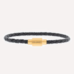 Luke Landon Nappa Leather Bracelet // Black + Gold (M)