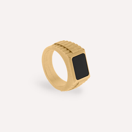Hudson Onyx Gemstone Ring // Black + Gold (9)