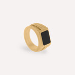 Hudson Onyx Gemstone Ring // Black + Gold (10)