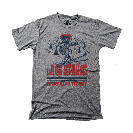 Jesus Is My Lift Ticket T-Shirt // Triblend Gray (XS)
