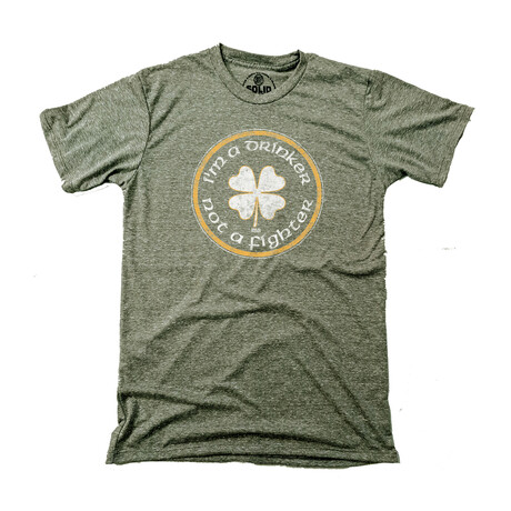 I M A Drinker Not A Fighter T-Shirt // Triblend Olive (XS)