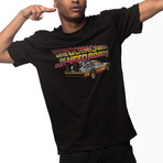 Where We Re Going We Don T Need Roads T-Shirt // Black (L)