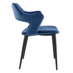 Vidar Side Chair in Blue Velvet with Black Steel Legs // Set of 2