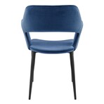 Vidar Side Chair in Blue Velvet with Black Steel Legs // Set of 2