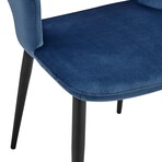 Vidar Side Chair in Blue Velvet with Black Steel Legs // Set of 2