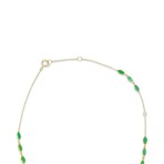 18K Yellow Gold Emeralds + Diamond Necklace // 18" // New