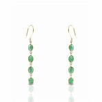 18K Yellow Gold Emerald Drop Earrings // New