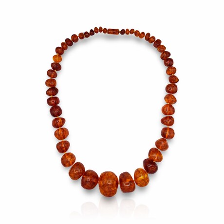 Amber Beaded Necklace // 30" // Pre-Owned
