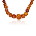 Amber Beaded Necklace // 30" // Pre-Owned