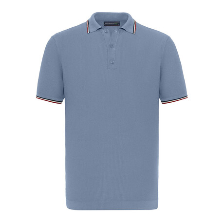Tricot Tipped Polo // Baby Blue (S)