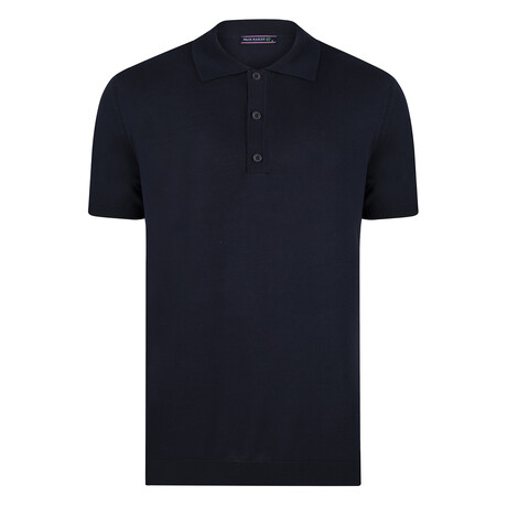 Tricot Solid Polo // Navy Blue (S)