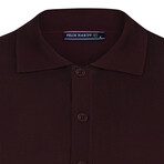 Tricot Solid Polo // Damson (L)