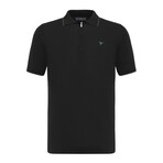 Tricot Tipped Polo w/Logo // Black (L)