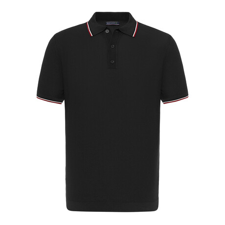 Tricot Tipped Polo // Black (S)