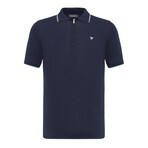 Tricot Tipped Polo w/Logo // Navy Blue (L)