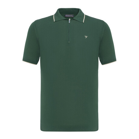 Tricot Tipped Polo w/Logo // Green (S)