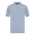 Tricot Tipped Polo w/Logo // Baby Blue (XL)