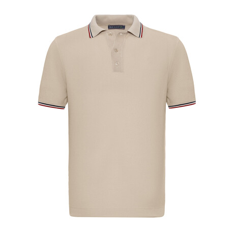 Tricot Tipped Polo // Beige (S)