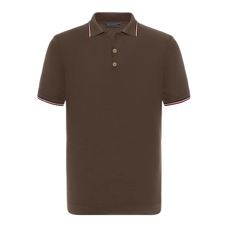Tricot Tipped Polo // Brown (S)