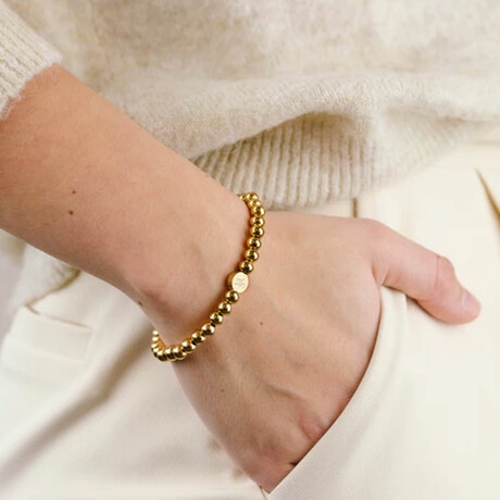 June Steel Gemstone Bracelet // Gold