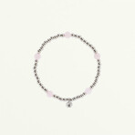Gisele Rose Quartz Gemstone Bracelet // Rose Quartz + Silver (M)
