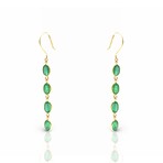 18K Yellow Gold Emerald Drop Earrings // New