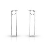 Fine Jewelry // 18K White Gold Large Box Hoop Earrings // Pre-Owned