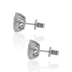 14K White Gold Diamond Stud Earrings I // New