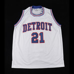 Dave Bing  Pistons Logo Game Ball Series Basketball Inscribed "H.O.F. 1990", Dave Bing  Piston Jersey Inscribed "H.O.F. 1990", and Joe Dumars  Jersey // Signed