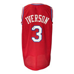 Allen Iverson  Jersey , Maurice Cheeks Jersey Inscribed "HOF 2018", and Maurice Cheeks  76ers Logo Basketball Inscribed "HOF 2018" // Signed