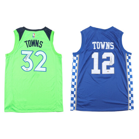 Karl-Anthony Towns Minnesota T-Wolves  Jersey + Karl-Anthony Towns Kentucky Wildcats  Jersey // Signed