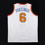Kristaps Porzingis Wizards Jersey, Kristaps Porzingis Knicks Jersey, + Kristaps Porzingis Celtics Photo // Signed