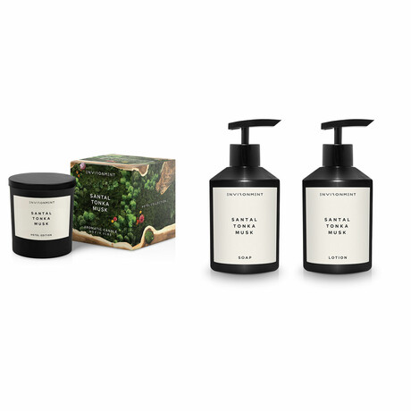 ENVIRONMENT Bundle // Lotion + Hand Soap + Candle // Inspired by Le Labo Santal® and 1 Hotel®- Santal | Tonka | Musk