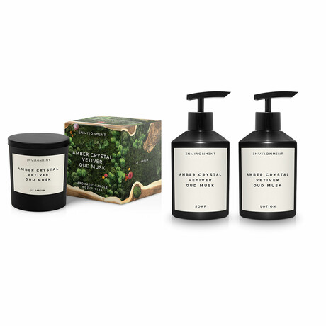 ENVIRONMENT Bundle // Lotion + Hand Soap + Candle // Inspired by Baccarat Rouge 540® - Amber Crystal | Vetiver | Oud Musk