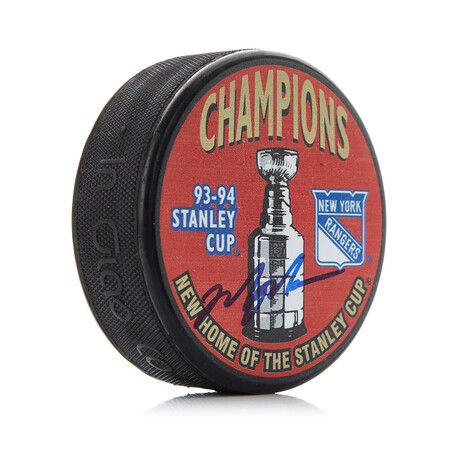 Mark Messier Signed 1994 New York Hockey Stanley Cup Puck