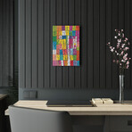 Acrylic Printed Painting Apartment Life I - Abstract Stick Figure Symphony Collection (12x18")