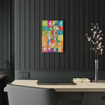 Acrylic Printed Painting Apartment Life II - Abstract Stick Figure Symphony Collection (12x18")