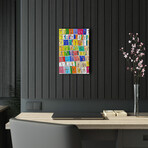 Acrylic Printed Painting Apartment Life III - Abstract Stick Figure Symphony Collection (12x18")