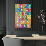 Acrylic Printed Painting Apartment Life II - Abstract Stick Figure Symphony Collection (12x18")