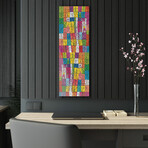 Acrylic Printed Painting Apartment Life I - Abstract Stick Figure Symphony Collection (12x18")