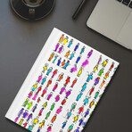 Office Bundle II (Mousepad, Hardback Notebook and Insulated Mug) - Abstract Stick Figure Symphony Collection (Insulated Mug, Hardback Notebook and Mousepad)