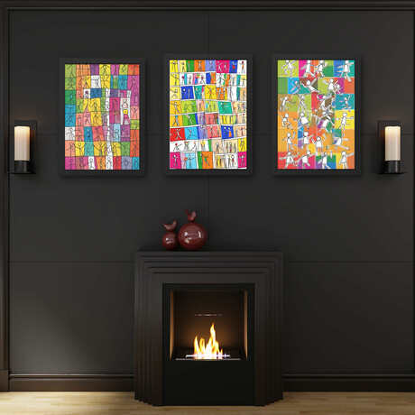 Acrylic Artwork Set of 3 (Apartment Life) 20x30" (Three Acrylic Print Paintings all size 20x30")
