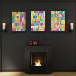 Acrylic Artwork Set of 3 (Apartment Life) 20x30" (Three Acrylic Print Paintings all size 20x30")