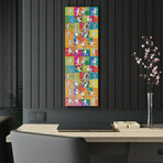 Acrylic Printed Painting Apartment Life II - Abstract Stick Figure Symphony Collection (12x18")