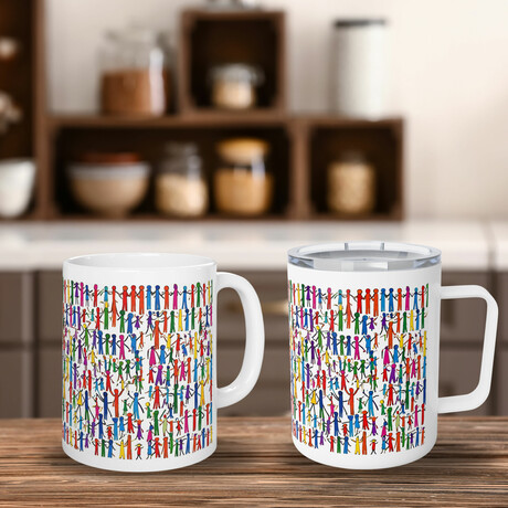 Mug Bundle I (Insulated Mug and Ceramic Mug) (1 White Insulated Mug, 1 White Ceramic Mug)