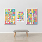 Acrylic Artwork Set of 3 (Apartment Life) 20x30" and (2) 24x36" (Three Acrylic Print Paintings, 20x30" and two 24x36")