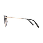 Bally // Men's Browline Sunglasses // Black + Rose Gold + Smoke // New