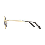 Bally // Men's Aviator Sunglasses // Shiny Deep Gold + Brown // New