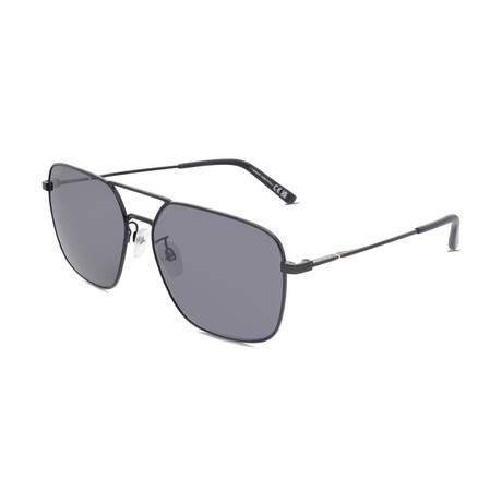 Bally // Men's Aviator Sunglasses // Shiny Black + Blue // New