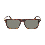 Ermenegildo Zegna // Men's Square Sunglasses // Dark Havana + Green // New